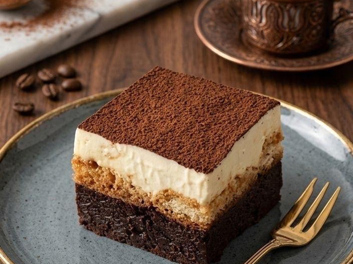 Tiramisu brownie at Madalyon Dessert in San Francisco