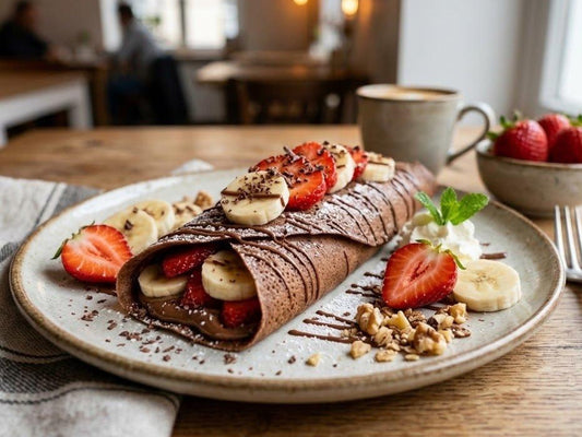 Banana & strawberry chocolate crepe at Madalyon Dessert in San Francisco