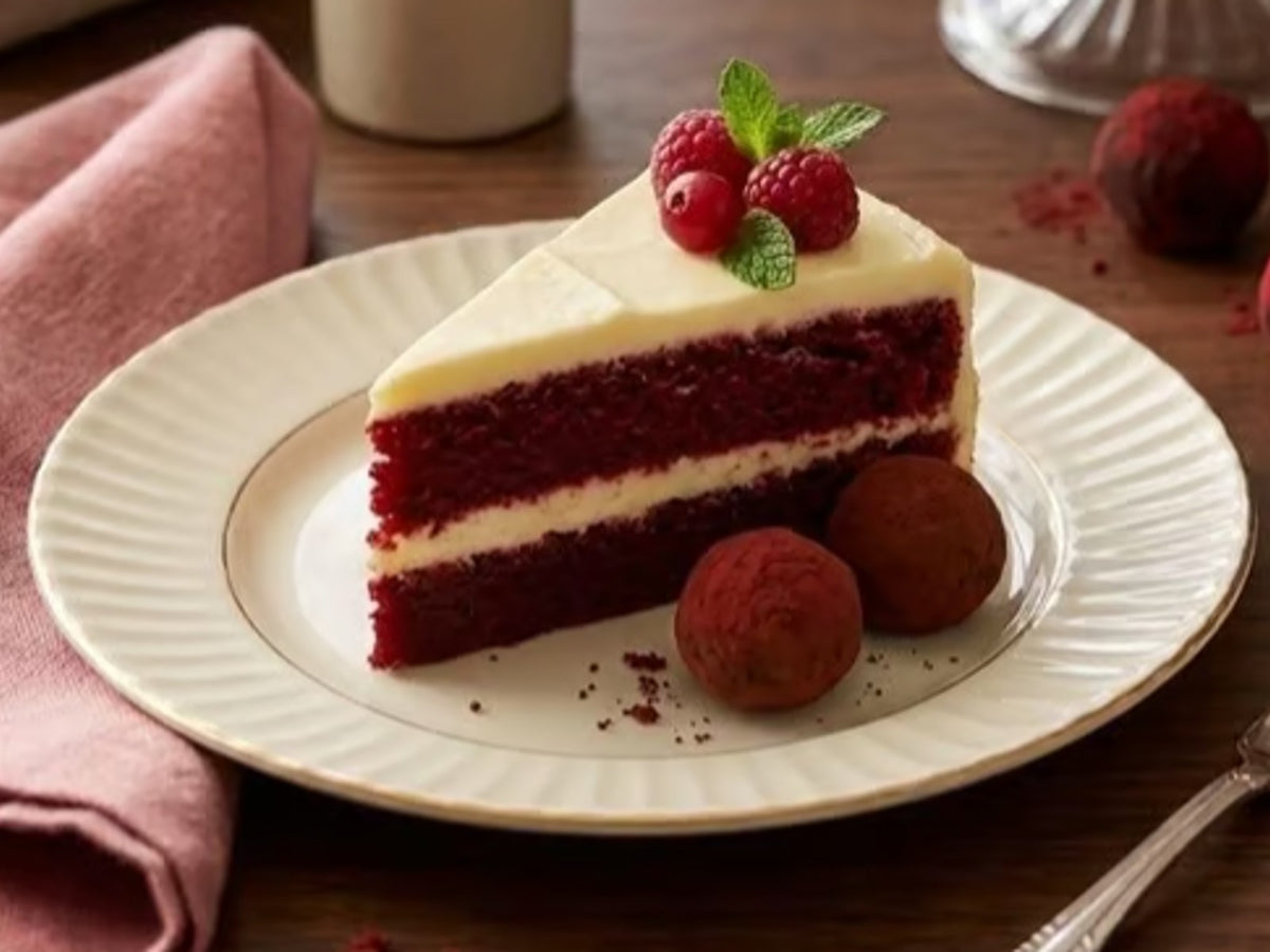 Red velvet cake BOGO at Madalyon Dessert in San Francisco