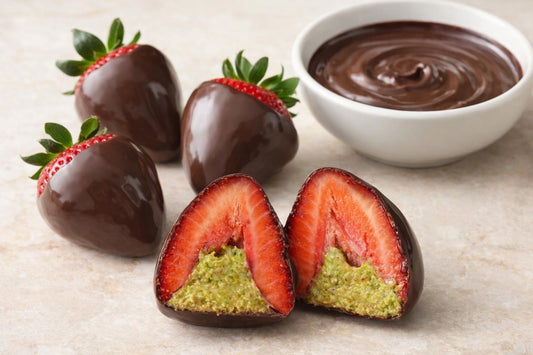 Chocolate Dipped-Strawberry filled with Dubai chocolate handmade dessert by Madalyon Dessert