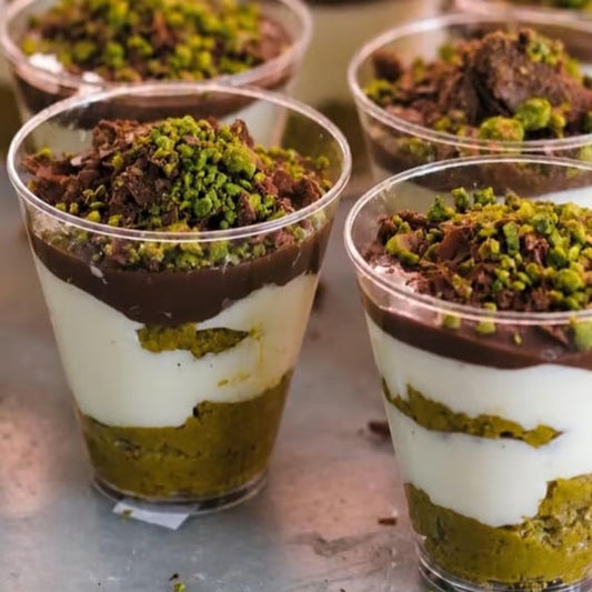Dubai Pistachio Magnolia Cup dessert by Madalyon Dessert