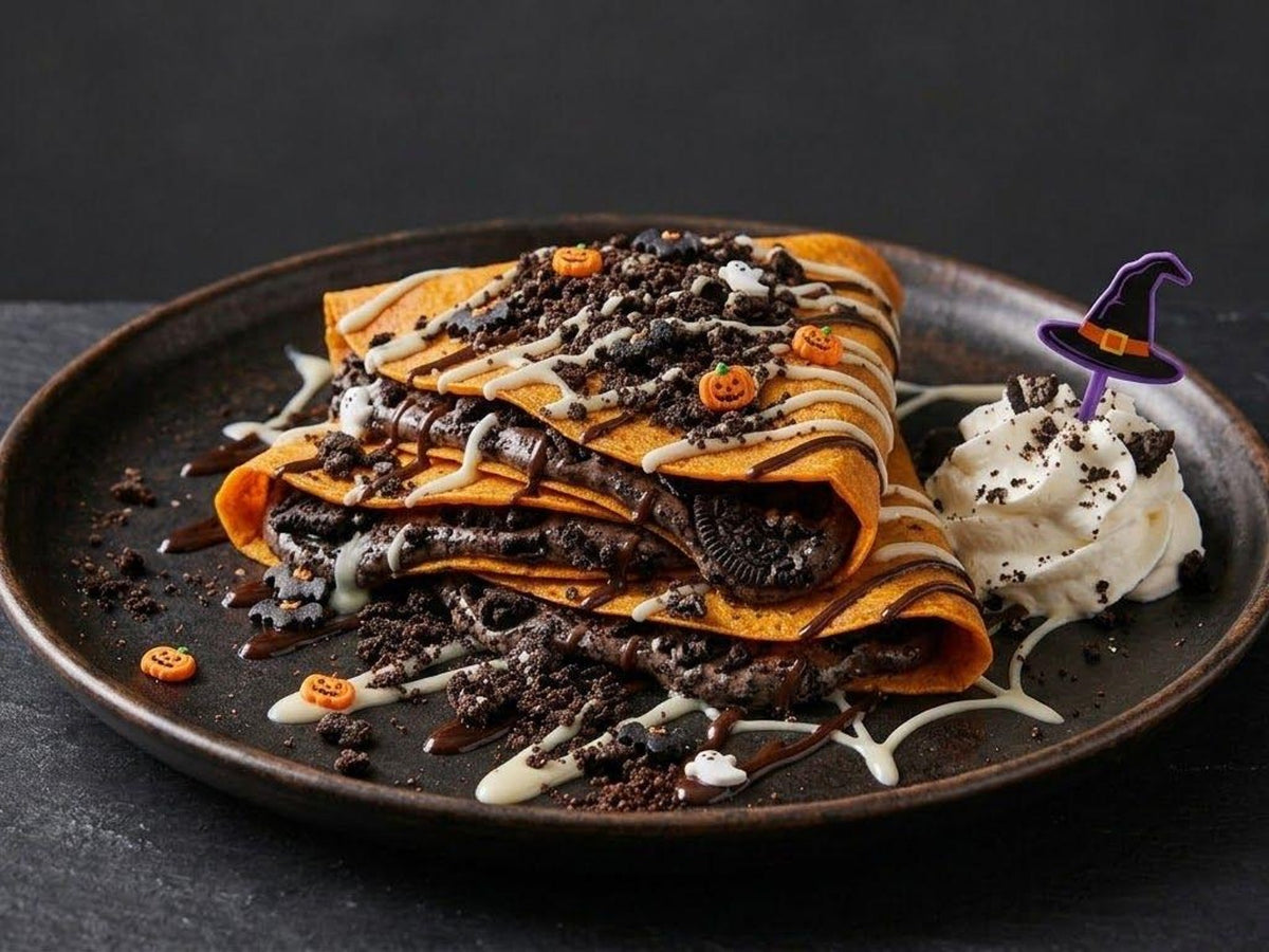 Monster Orange Oreo Crepe at Madalyon Dessert in San Francisco