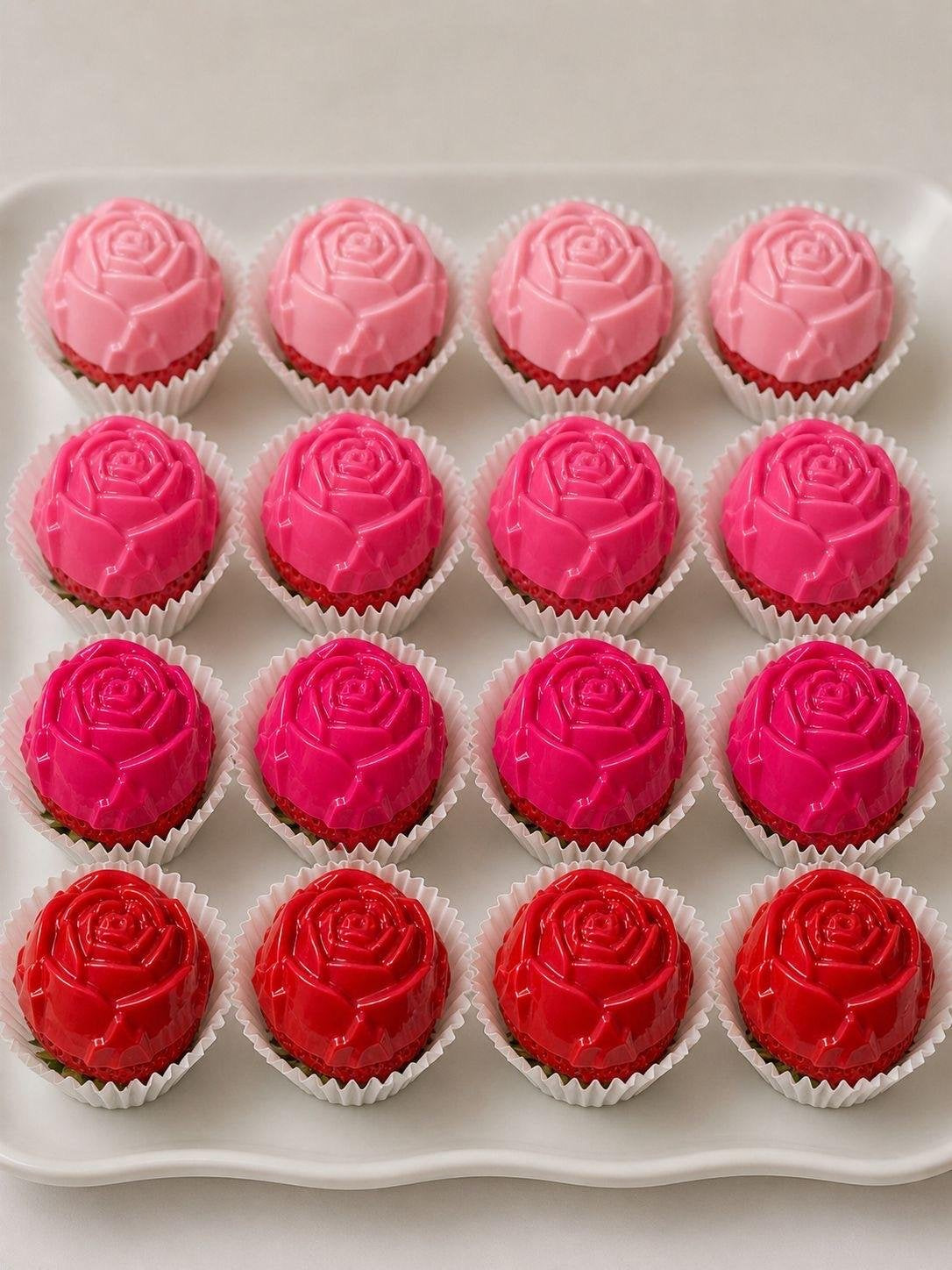 Rose shape chocolate covered strawberries