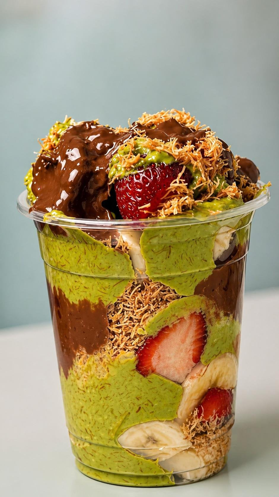 Banana & Strawberry Mixed Dubai Chocolate Cup 🍓🍌